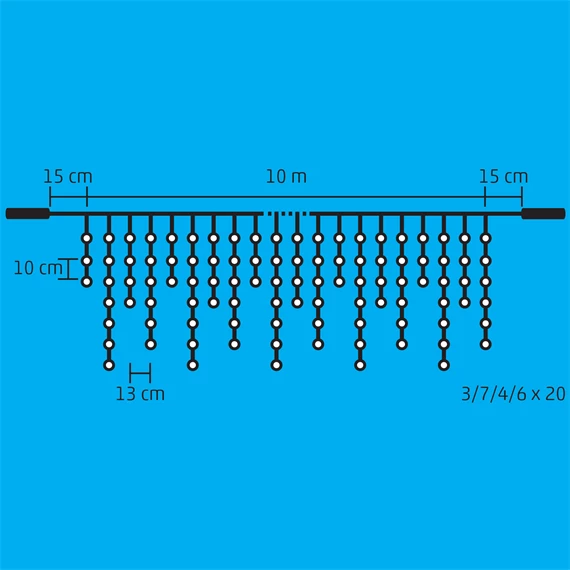 Fényfüggöny jégcsap, sorolható, 400 LED, 10 m 