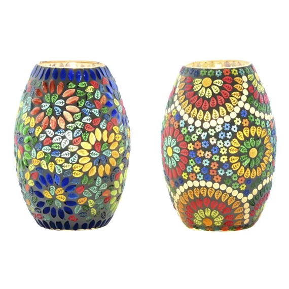 Lámpa asztali mintás 14x14x19 cm 2 féle