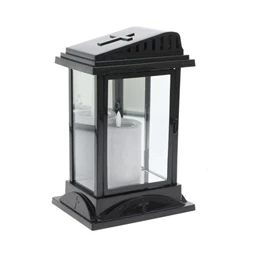 Lámpás gyertyával LED-es 10,5x27 cm