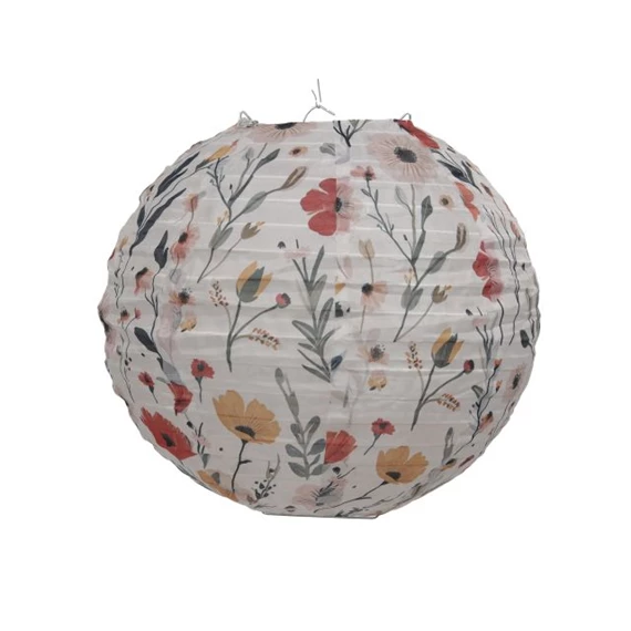 Lampion gömb virág mintával 25 cm