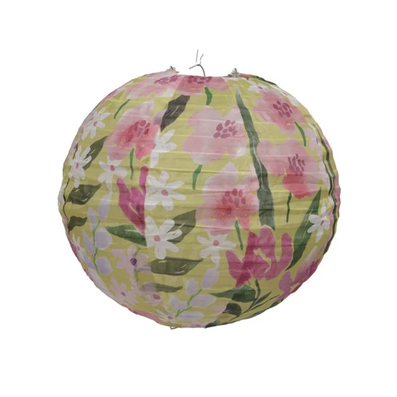 Lampion gömb virág mintával 25 cm