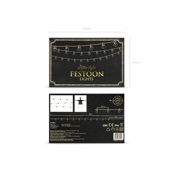 Led füzér fények fekete 5 m nem tartalmaz UK dugót