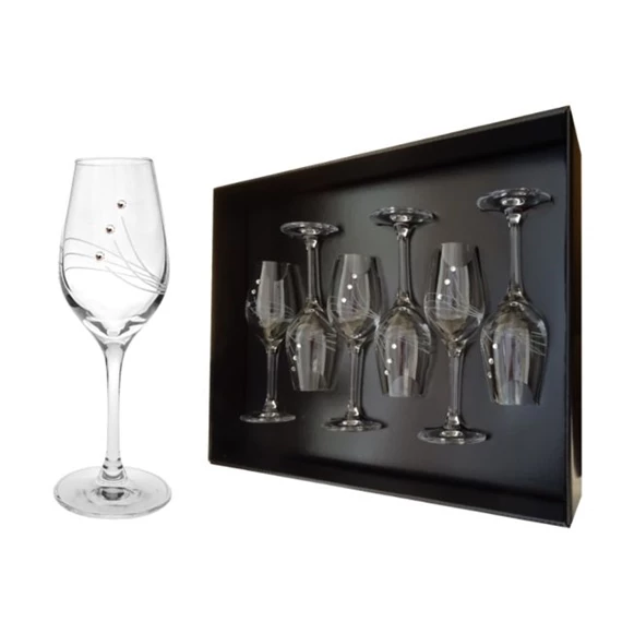 Likőrös pohár Swarovski kristállyal 75 ml 14,5x5,2 cm S/6