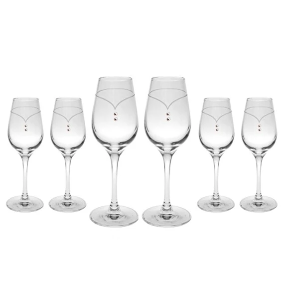 Likőrös pohár Swarovski kristállyal 75 ml 14,5x5,2 cm S/6