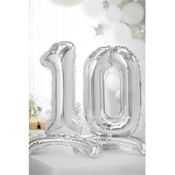 Lufi 1-es szám álló fólia 70 cm ezüst