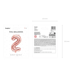 Lufi 2-es szám fólia 35 cm rózsaarany