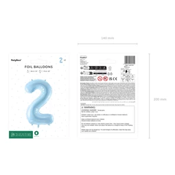 Lufi 2-es szám fólia 72 cm világoskék