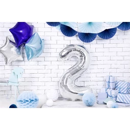 Lufi 2-es szám fólia 86 cm ezüst