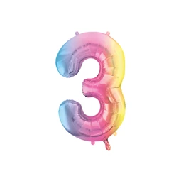 Lufi 3-as szám fólia 86 cm pasztell szivárvány