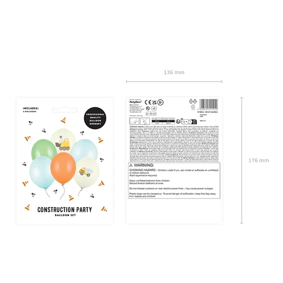 Lufi 30 cm építőjárművek pasztell világos krém S/6