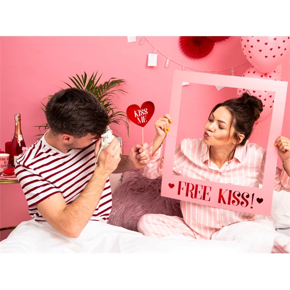 Lufi 30 cm szívek pasztell babarózsaszín S/50