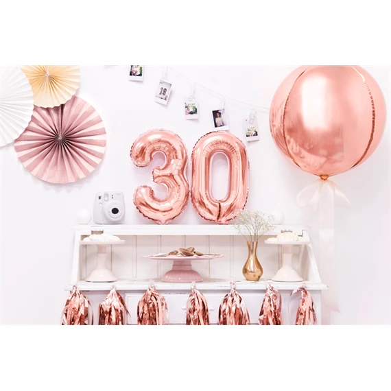 Lufi 3-as szám fólia 35 cm rózsaarany