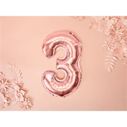 Lufi 3-as szám fólia 35 cm rózsaarany