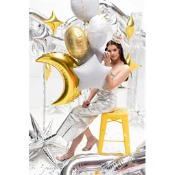 Lufi 4 ágú csillag fólia 45 cm ezüst