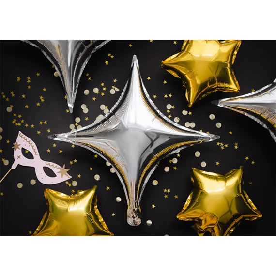 Lufi 4 ágú csillag fólia 45 cm ezüst