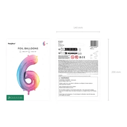 Lufi 6-os szám fólia 86 cm pasztell szivárvány