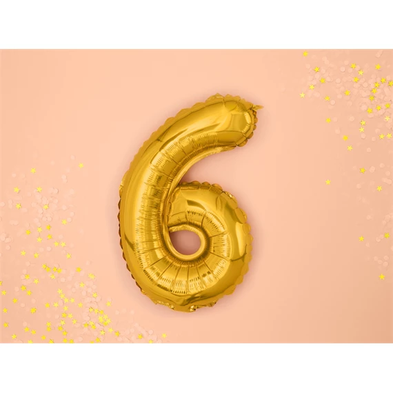 Lufi 6-os szám fólia 35 cm arany