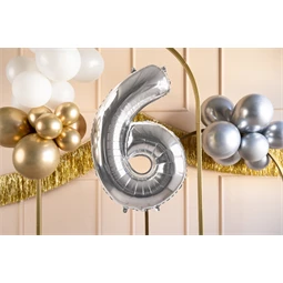 Lufi 6-os szám fólia 72 cm ezüst