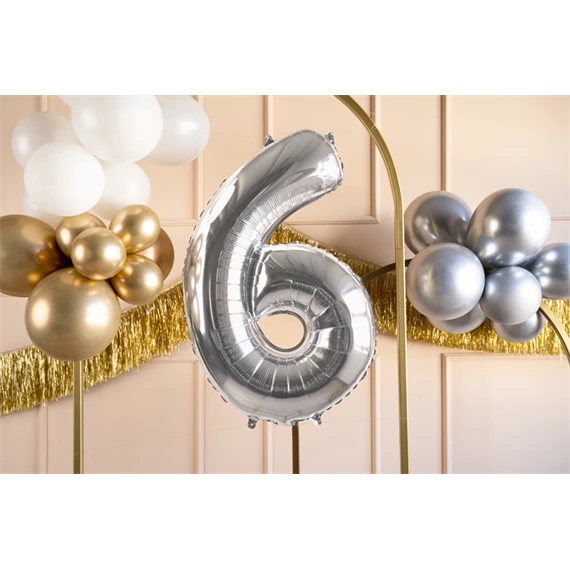 Lufi 6-os szám fólia 72 cm ezüst