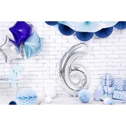 Lufi 6-os szám fólia 86 cm ezüst