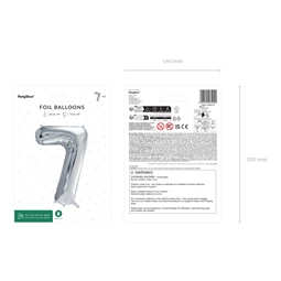 Lufi 7-es szám fólia 72 cm ezüst