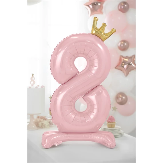 Lufi 8-as szám álló fólia 84 cm világos rózsaszín