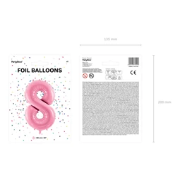 Lufi 8-as szám fólia 86 cm rózsaszín