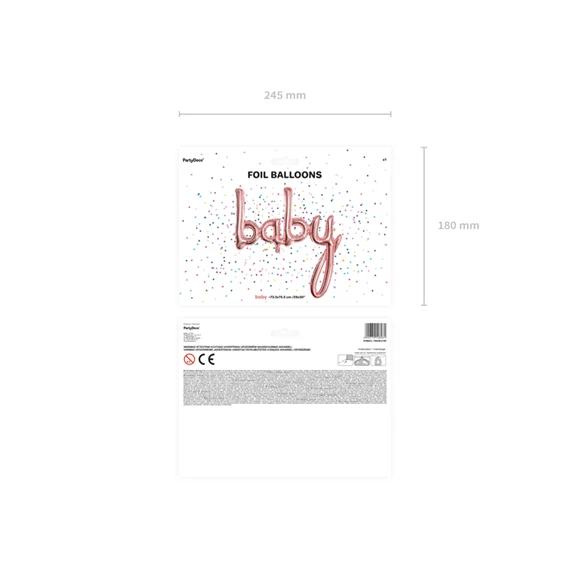 Lufi baby fólia rózsaarany 73,5x75,5 cm