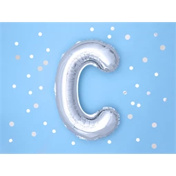 Lufi c betű fólia 35 cm ezüst