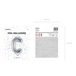 Lufi c betű fólia 35 cm ezüst