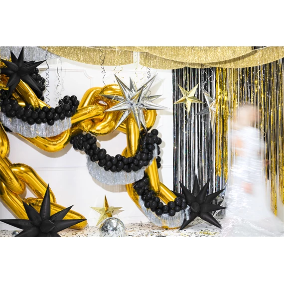 Lufi csillag 3D fólia 70 cm ezüst