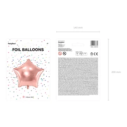 Lufi csillag fólia 70 cm rózsaarany