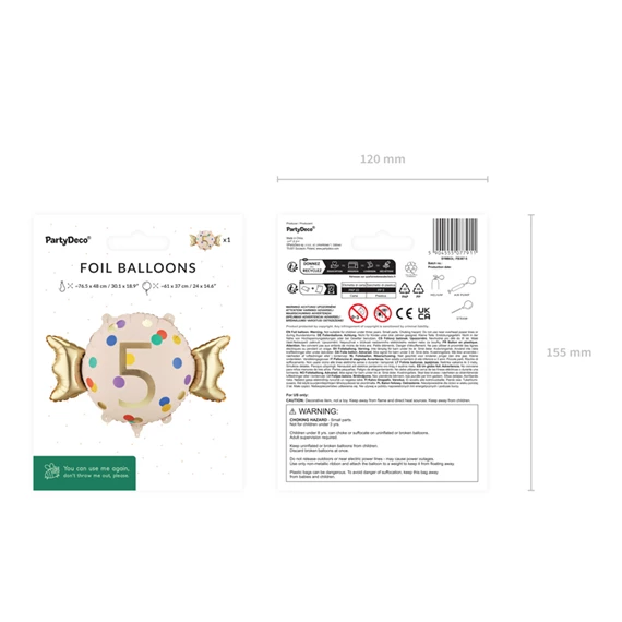 Lufi cukorka 5-ös fólia 61x37 cm keverék