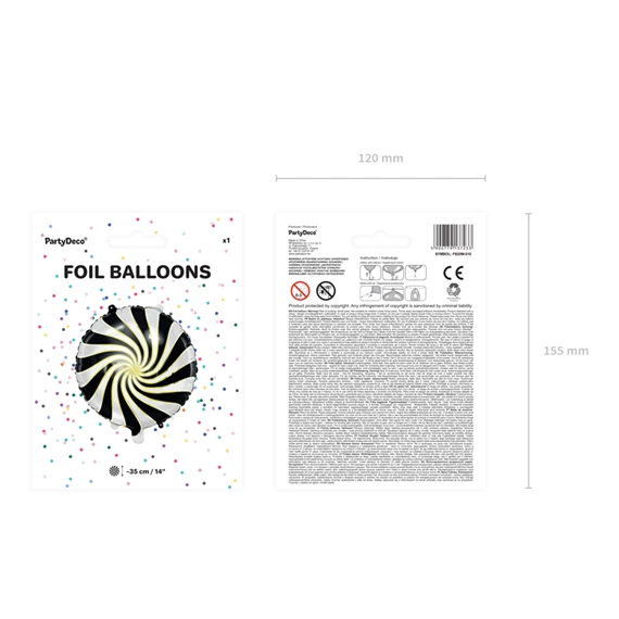 Lufi cukorka fólia 35 cm fekete