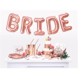 Lufi d betű fólia 35 cm rózsaarany