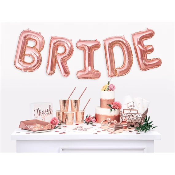 Lufi d betű fólia 35 cm rózsaarany