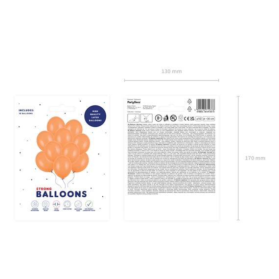 Lufi erős 30 cm pasztell mandarin narancs S/10