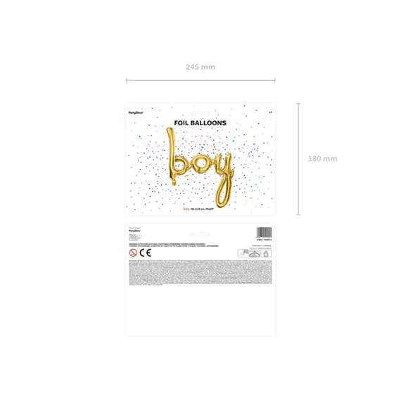 Lufi fiú fólia arany 63,5x74 cm