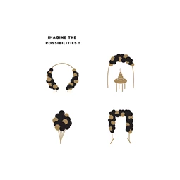 Lufi girland fekete és arany 200 cm S/60