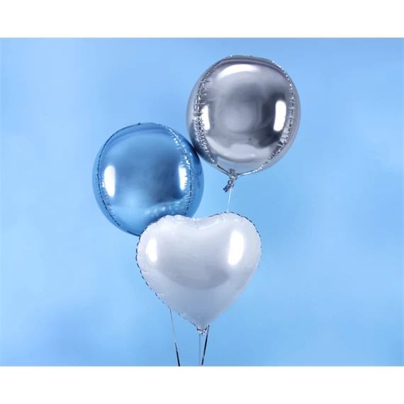 Lufi gömb fólia 40 cm ezüst