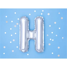 Lufi h betű fólia 35 cm ezüst
