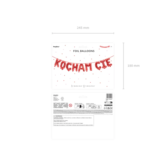 Lufi kocham cię fólia 285x40 cm piros