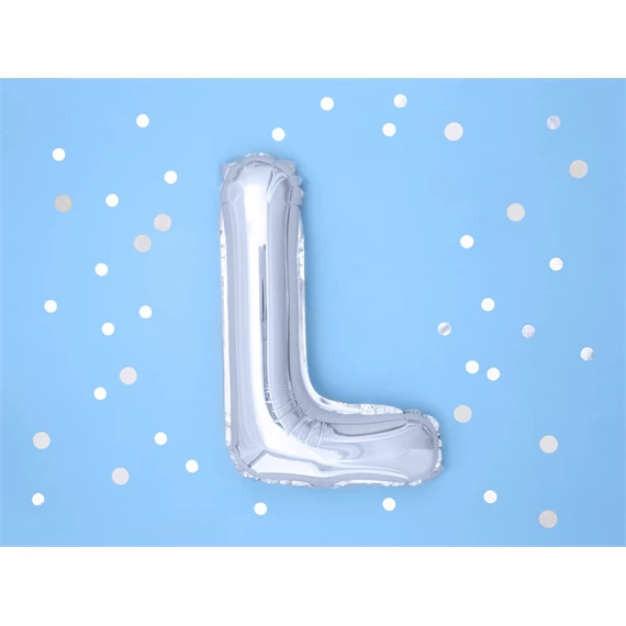Lufi l betű fólia 35 cm ezüst