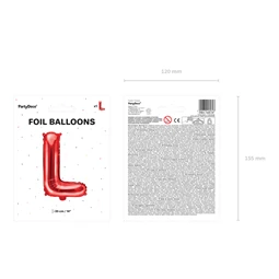 Lufi l betű fólia 35 cm piros