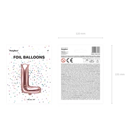 Lufi l betű fólia 35 cm rózsaarany