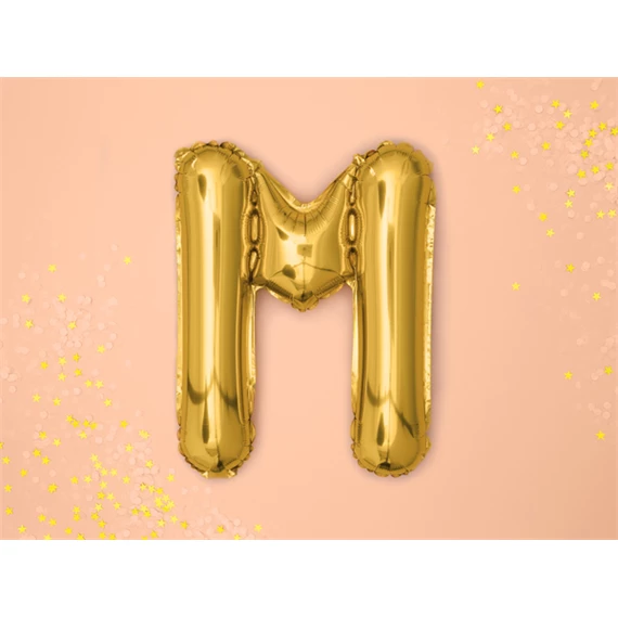 Lufi m betű fólia 35 cm arany