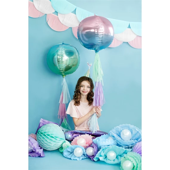 Lufi ombre gömb fólia lila és kék 35 cm