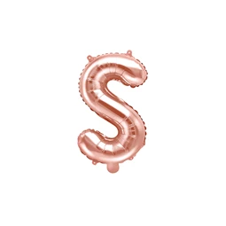 Lufi s betű fólia 35 cm rózsaarany