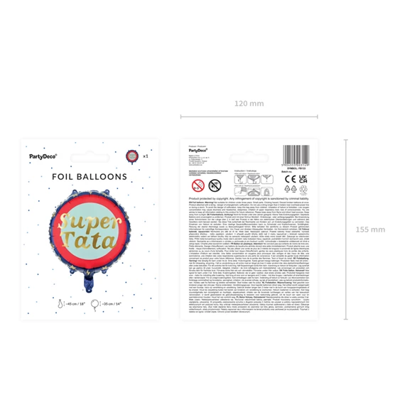 Lufi super tata fólia 45 cm mix