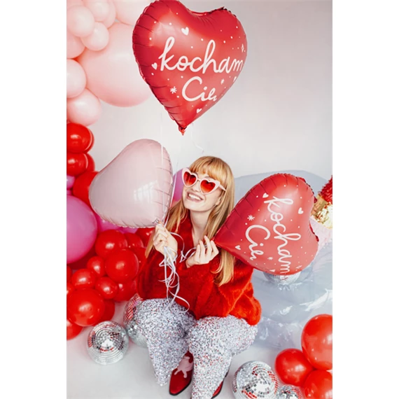 Lufi szív fólia 45 cm világos rózsaszín